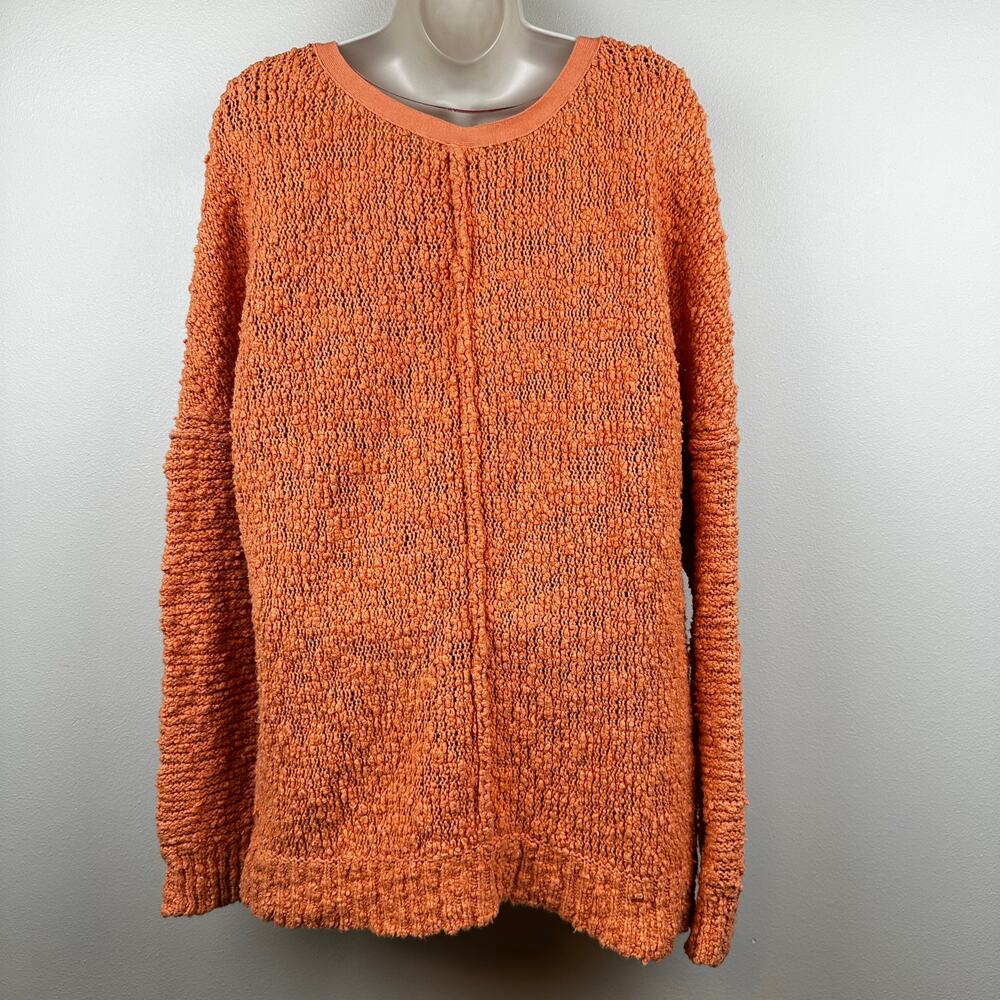 Free People Songbird Sweater V-Neck Slub Loose Knit Textured Slouchy Large - Picture 5 of 11